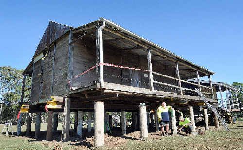 This slab hut of an estimated 100 years has pulled up stumps and left Torbanlea to be relocated at the Burrum District Museum in Howard. David Hose and his crew took on the task. This slab hut of an estimated 100 years has pulled up stumps and left Torbanlea to be relocated at the Burrum District Museum in Howard. David Hose and his crew took on the task.